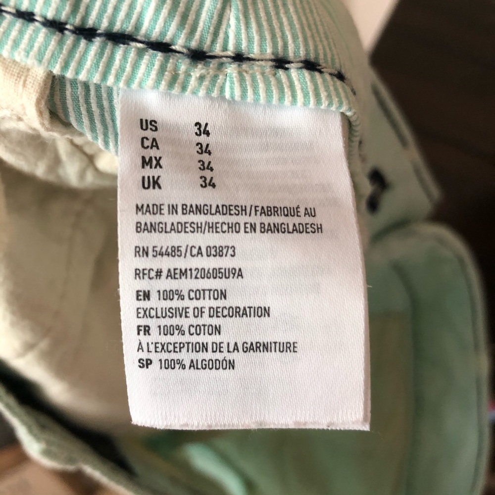 Mint Seersucker AEO Men’s Shorts - Picture 5 of 8